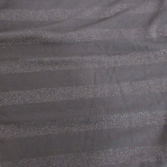 Talbots T-Shirt Size Large Black Silver Metallic Stripe Long Sleeve Round Neck - Picture 4 of 6